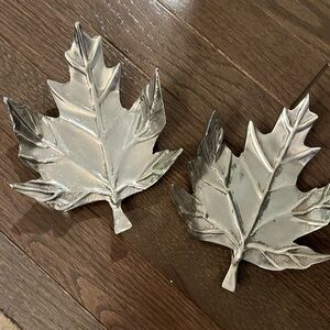 Metal leaf accents, little trays